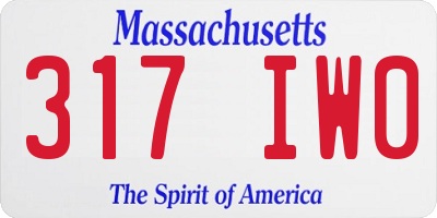 MA license plate 317IW0