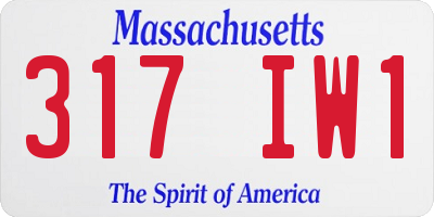 MA license plate 317IW1