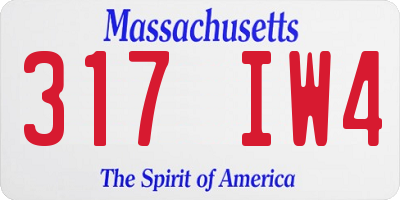 MA license plate 317IW4