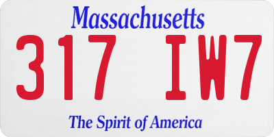MA license plate 317IW7