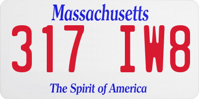 MA license plate 317IW8