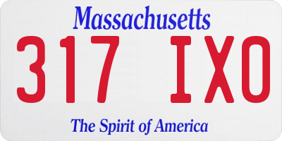 MA license plate 317IX0