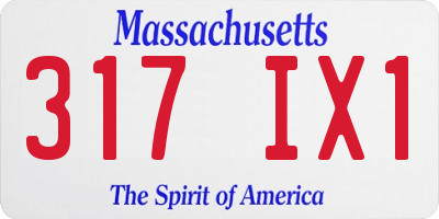 MA license plate 317IX1