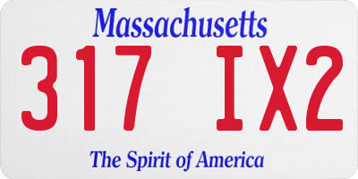 MA license plate 317IX2