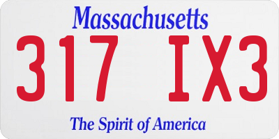 MA license plate 317IX3
