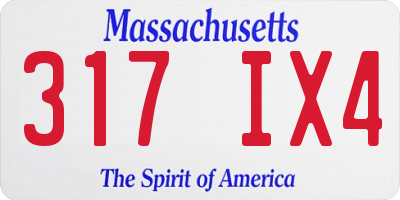 MA license plate 317IX4