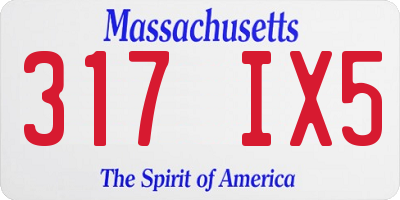 MA license plate 317IX5