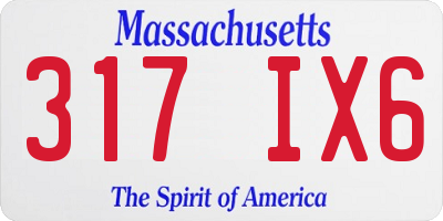 MA license plate 317IX6