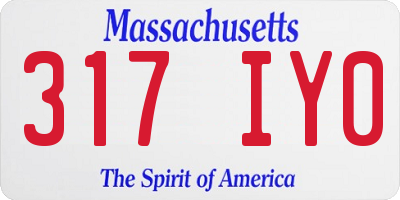 MA license plate 317IY0