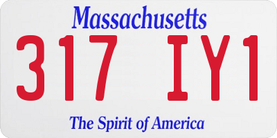 MA license plate 317IY1