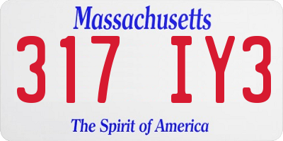 MA license plate 317IY3