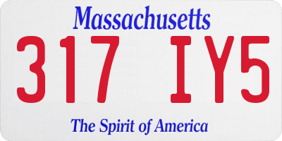 MA license plate 317IY5