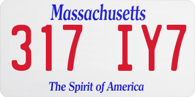 MA license plate 317IY7