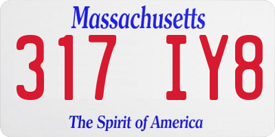 MA license plate 317IY8