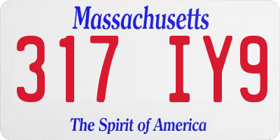 MA license plate 317IY9