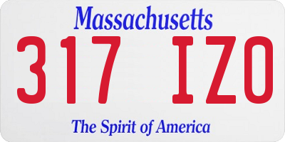 MA license plate 317IZ0