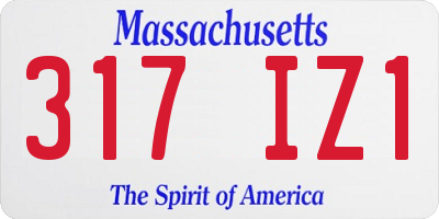 MA license plate 317IZ1