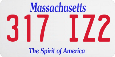MA license plate 317IZ2