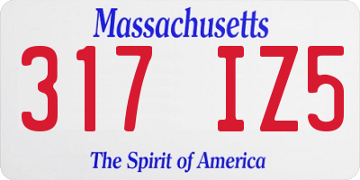 MA license plate 317IZ5