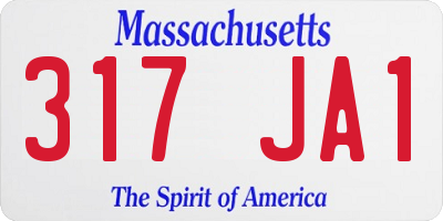 MA license plate 317JA1
