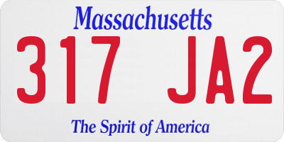 MA license plate 317JA2