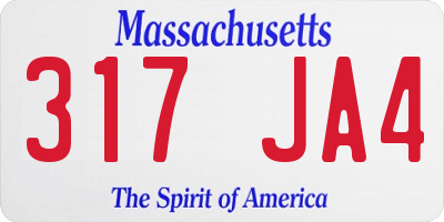 MA license plate 317JA4