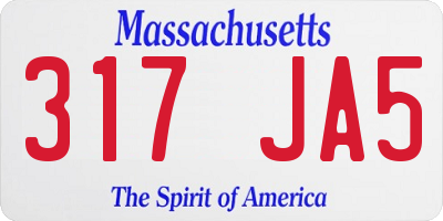 MA license plate 317JA5