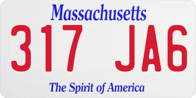MA license plate 317JA6