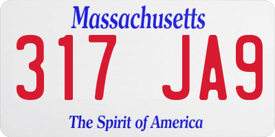 MA license plate 317JA9