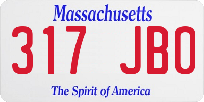 MA license plate 317JB0