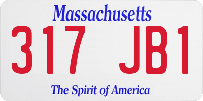 MA license plate 317JB1