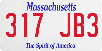 MA license plate 317JB3