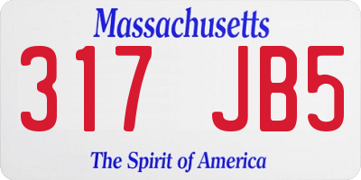 MA license plate 317JB5
