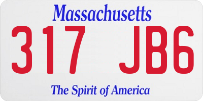 MA license plate 317JB6