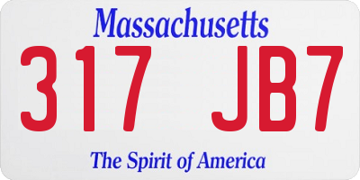 MA license plate 317JB7
