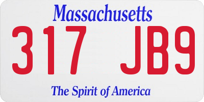 MA license plate 317JB9