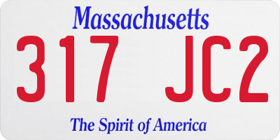 MA license plate 317JC2