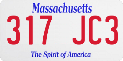 MA license plate 317JC3