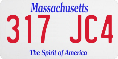 MA license plate 317JC4