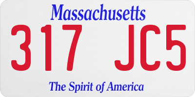 MA license plate 317JC5