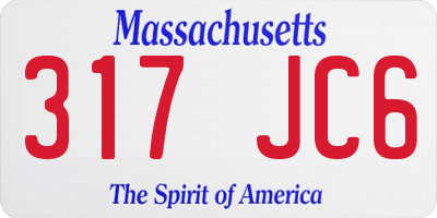 MA license plate 317JC6
