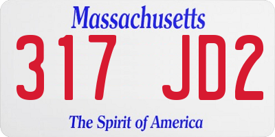 MA license plate 317JD2
