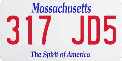 MA license plate 317JD5