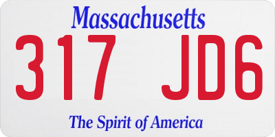 MA license plate 317JD6