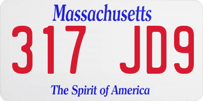 MA license plate 317JD9