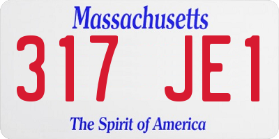 MA license plate 317JE1