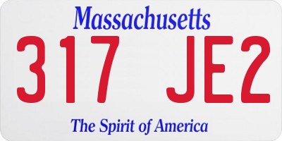 MA license plate 317JE2