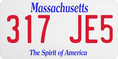 MA license plate 317JE5