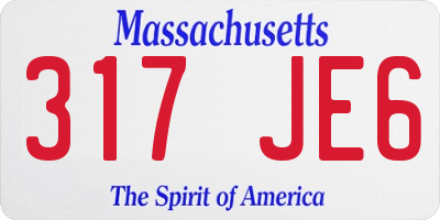 MA license plate 317JE6