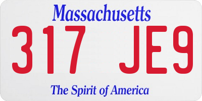 MA license plate 317JE9